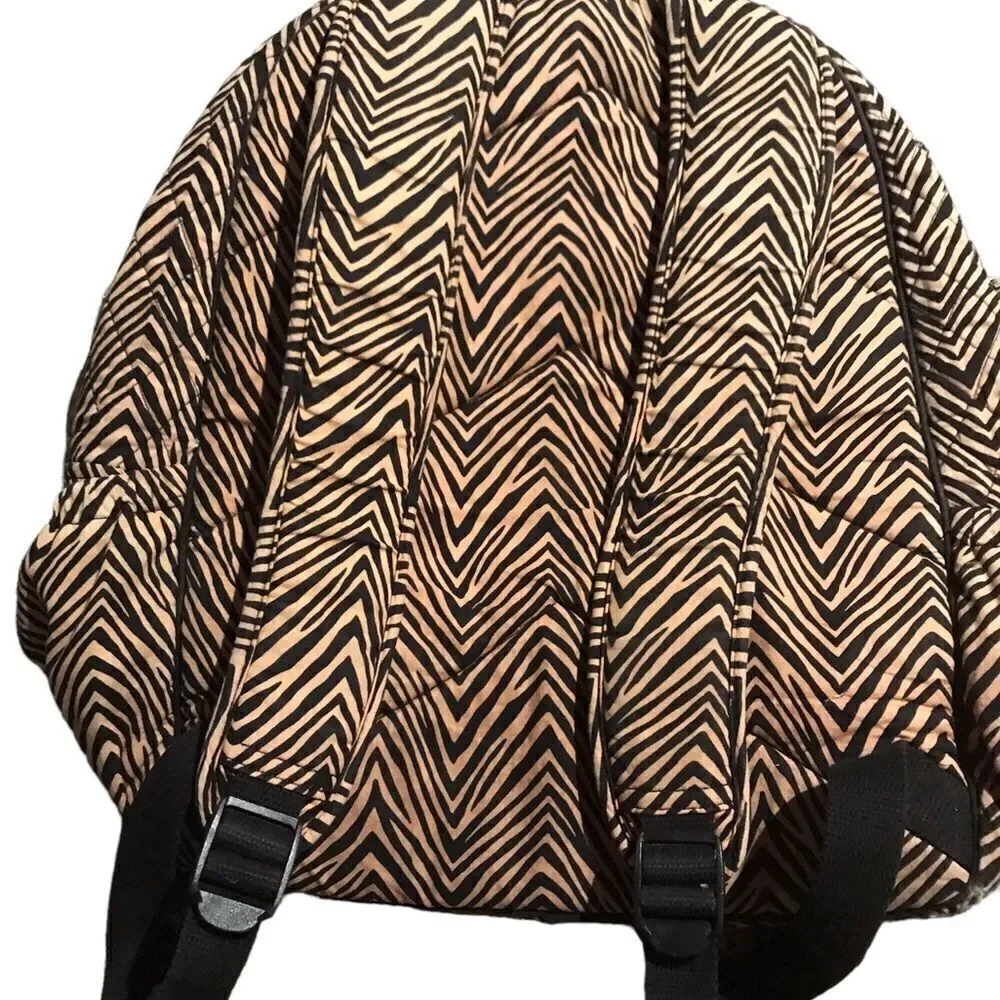 Vera Bradley school backpack excellent  condition  Black and Tan zebra print